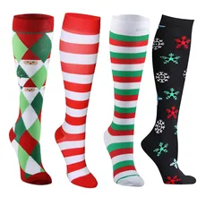 Женские носки, модные рождественские женские и мужские Компрессионные носки, носки с принтом, ковровые носки, повседневные носки с принтом, забавные носки, рождественские носки