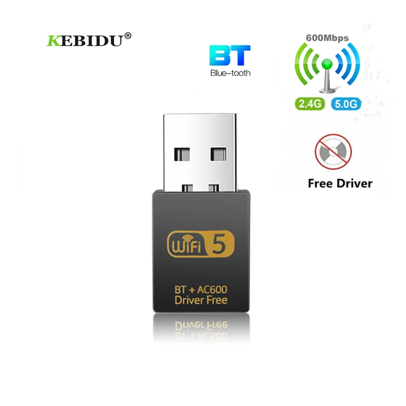 Kebidu 2 в 1 USB Bluetooth адаптер 600 Мбит/с двухдиапазонный 4/5 ГГц беспроводной внешний