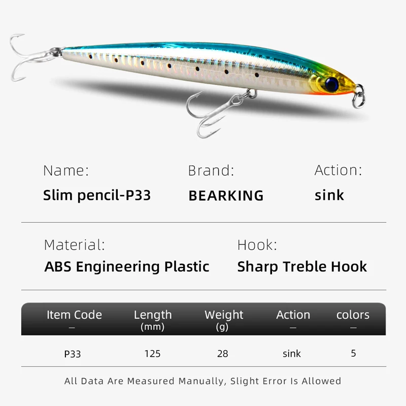 Fishing Lure Bearking, Sinking Pencil Lure, Fishing Wobblers, Fishing  Baits