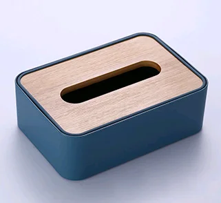 Plastmasas audu uzglabāšanas kaste noņemams salvešu papīra turētājs salvetes futrālis TV gaisa kondicionētājs tālvadības pults organizators ar bambusa vāku_voghion.com