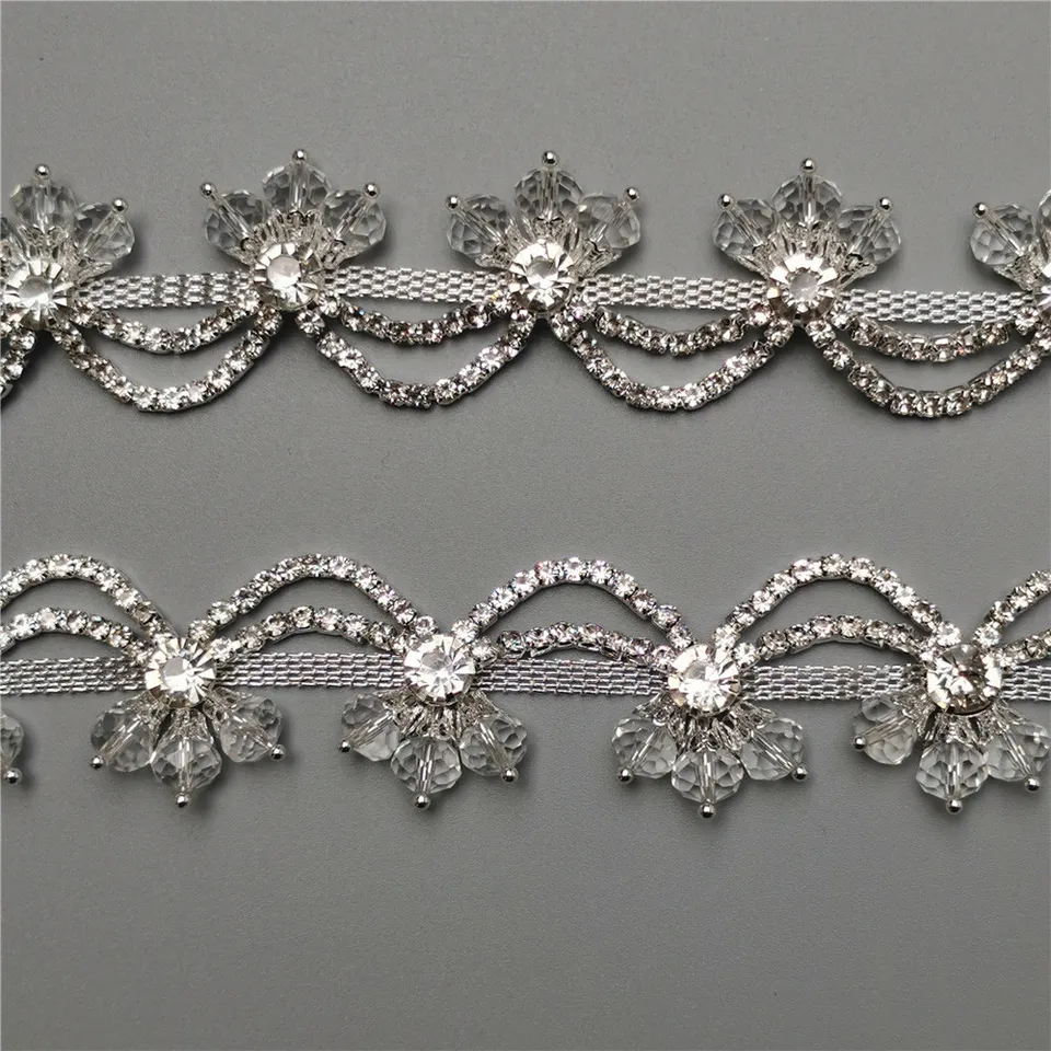 Nastro Con Strass E Cristalli Per Fai Da Te - Catena Diamantata 1 Metro Per Decorazioni - Foto 4