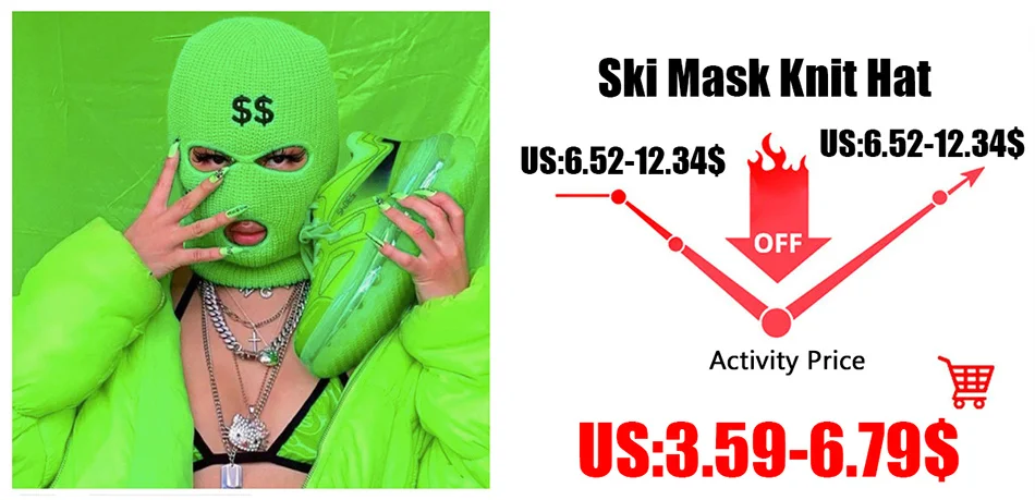 beanie skully hat Autumn Winter Warm Ski Mask Hats 3-Hole Knit Full Face Cover Balaclava Bonnet Unisex Funny Party Embroidery Beanies Riding Caps winter cap