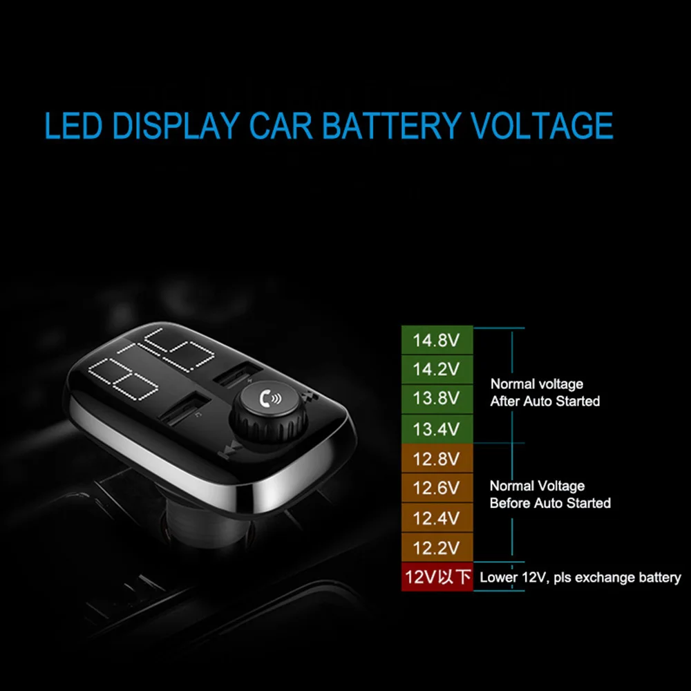 Автомобиль со системой «Хендс-фри» и Bluetooth Беспроводной 12 V-24 V FM передатчик Dual USB QC3.0 быстро Зарядное устройство Bluetooth AUX u-диск TF карта плеер