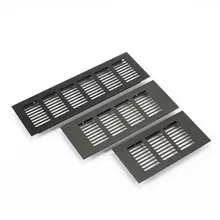 

80*150-400mm Ventilation Net Household Vents Exhaust Holes Aluminum Black Shutter Grille Furniture Shoe Cabinet Vent Cover