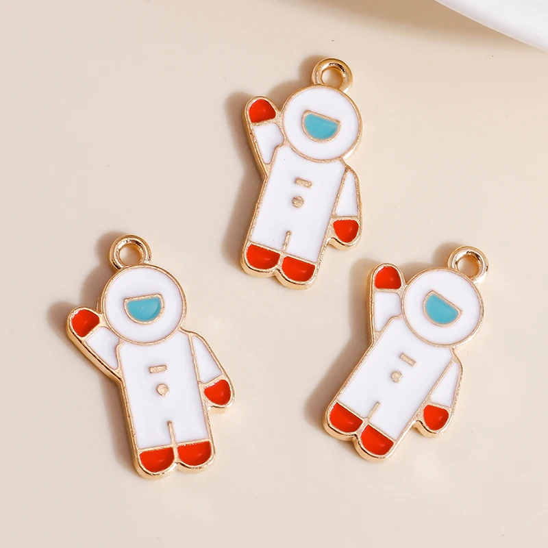 10pcs Mix Enamel Planet Space Charms Rocket Astronaut Pendants for Necklaces Bracelet Earrings DIY Jewelry Making Accessories