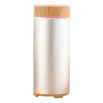 

Aluminum Alloy+Wood Mini Air Humidifier Usb Charging Aromatherapy Essential Oil Aroma Diffuser Home Office Silver