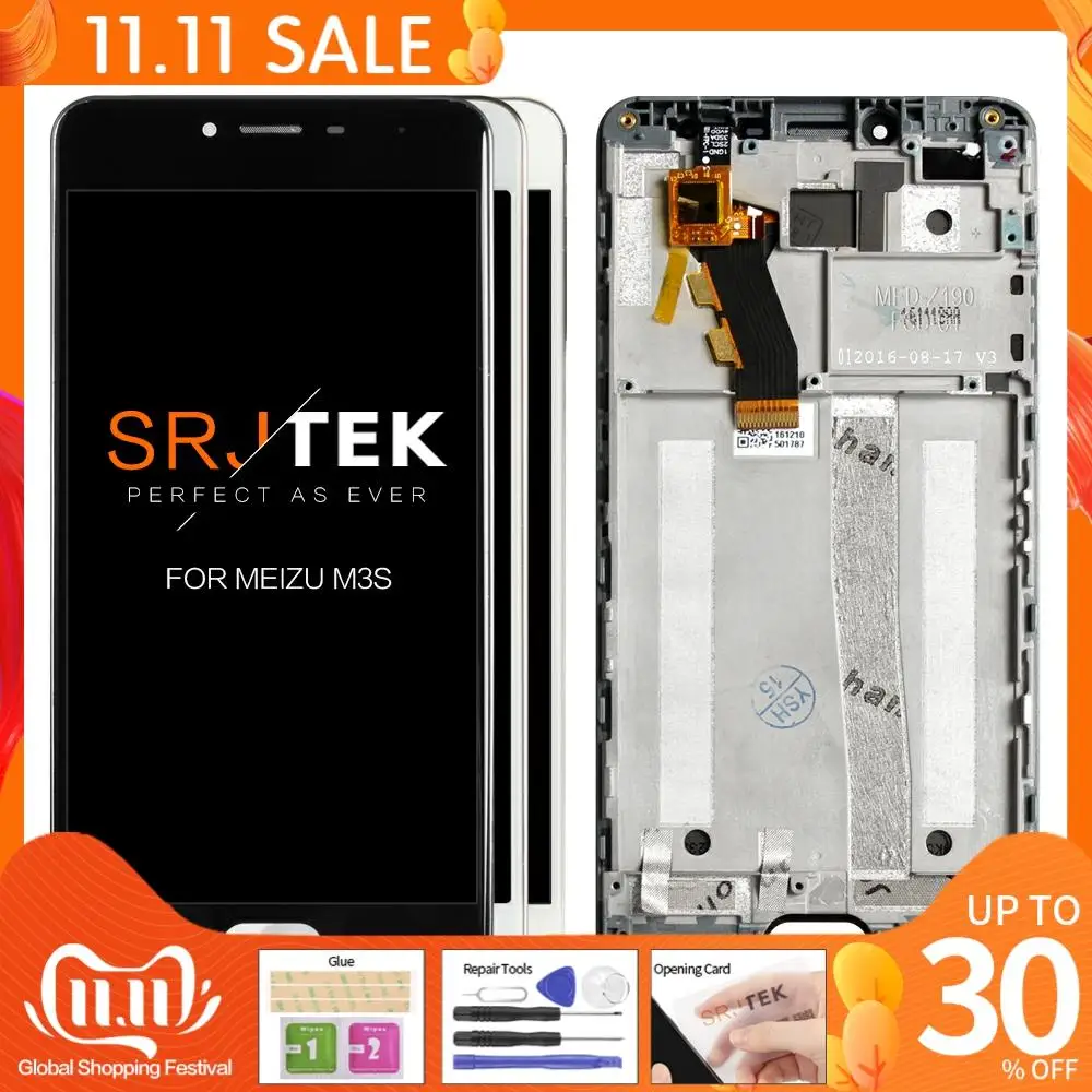 Оригинальный ЖК экран 5 0 дюйма M3S для MEIZU сенсорный с рамкой сменный дигитайзер