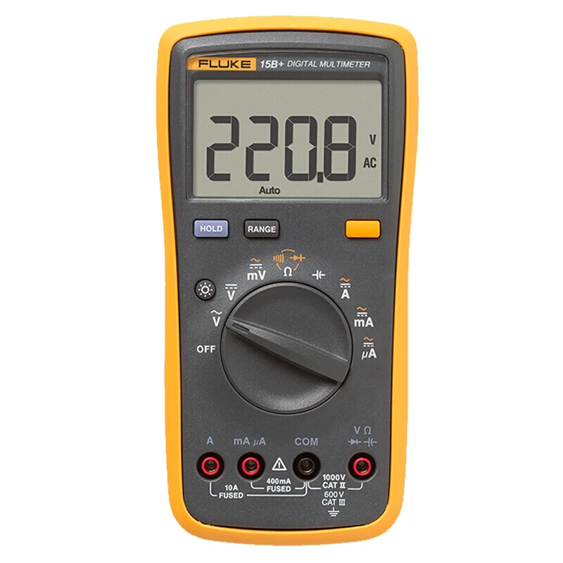 FLUKE 15B PLUS FLUKE 15B+ цифровой мультиметр с автоматическим диапазоном 4000 отсчетов переменного/постоянного тока, измеритель сопротивления тока, измеритель частоты емкости - Цвет: FLUKE 15B PLUS