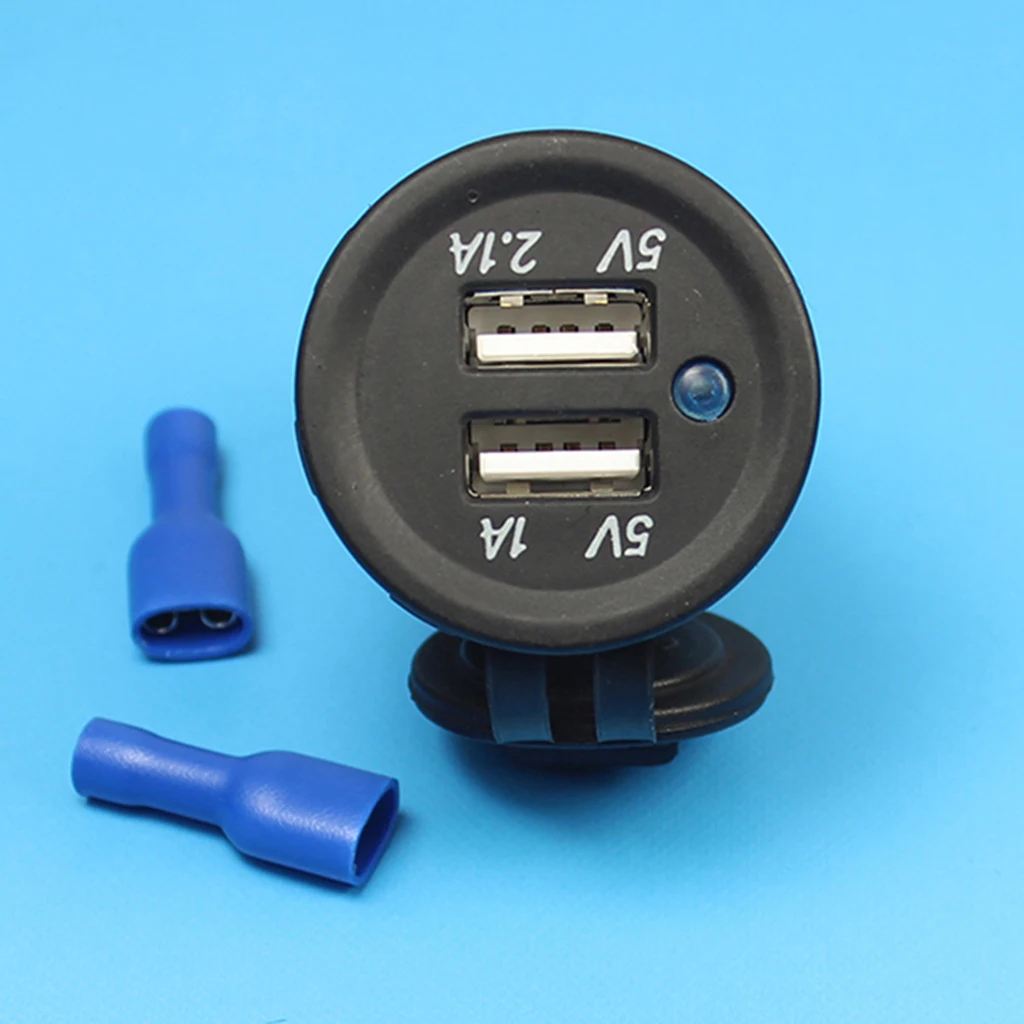 

2.1A Car Charger Waterproof Dual USB Port Car Charger Cigarette Lighter Socket Plug LED for iPhone XS Max XR X 8 7 6s Galaxy