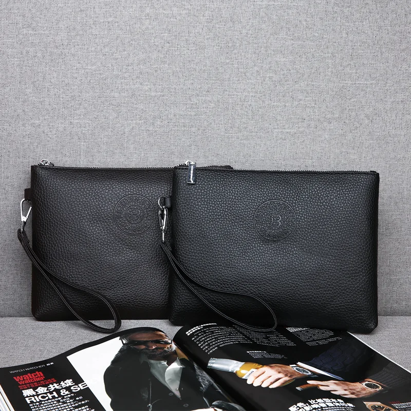 

2019 Men New Style Large-Volume Briefcase Men's Clutch Bag Casual Business Soft Leather Large Capacity Handbag