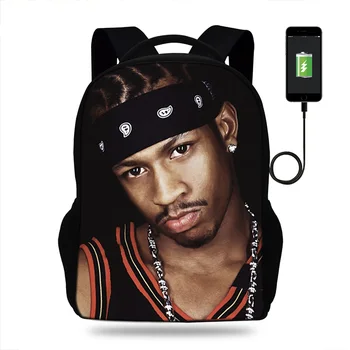 

Allen ivenson School Backpack Student Teen Unisex Laptop Bag USB Charging Port Backpack Breathable Bookbags