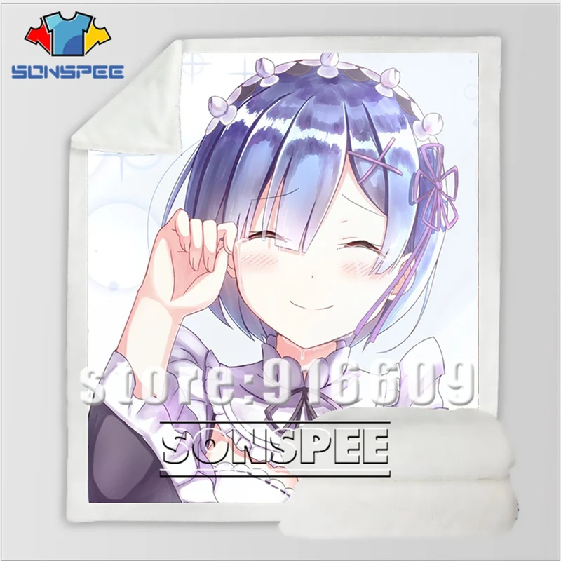 Сексуальный Re: zero двойной горничной Рам Rem Диван Постельные принадлежности офис Harajuku зимнее модное одеяло покрывало детское одеяло для путешествий одеяло для прогулок