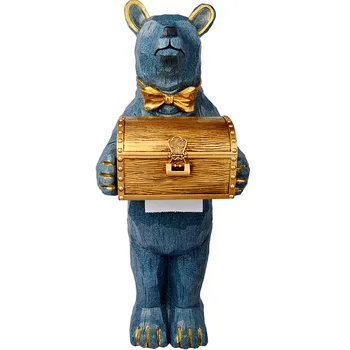 

Exquisite Multi-function Big Bear Tissue Box Home Living Room Roll Paper Box Toilet Bathroom Roll Paper Tube Floor Decor M3716