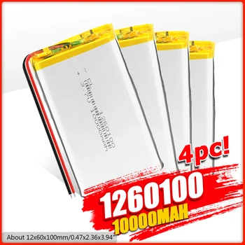 

Rechargeable 3.7V 10000mAh Lipo Li-Po Lithium Batteria 1260100 With PCB Li-polymer Battery Replacement Batteries For Tablet DVD