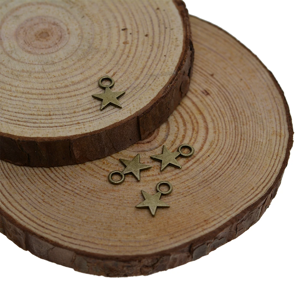 300 Pcs  Metal Stars Beads Bronze Star Pendant for Jewelry Making Pentagram Charm Pendants 10 x 8mm