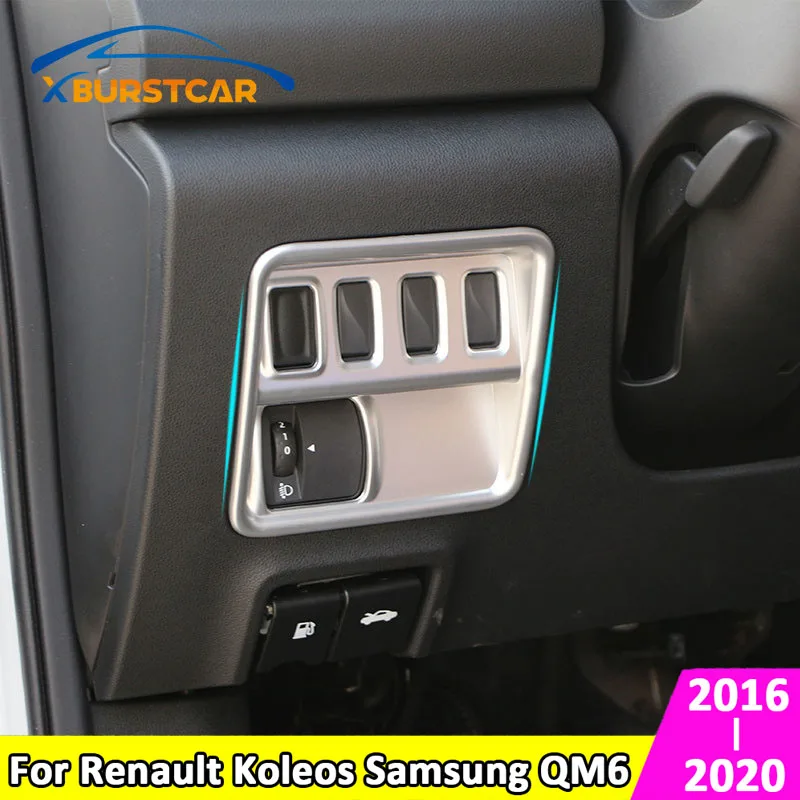 Xburstcar для Renault Koleos Samsung QM6 2016 - 2020 LHD Автомобильный хромированный переключатель фар