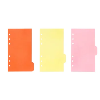 

6pcs 6-rings Colored Blank Cardboard A6 Binders Tab Cards Index Page Dividers Set for Notebook Scrapbook Diary School Stationery