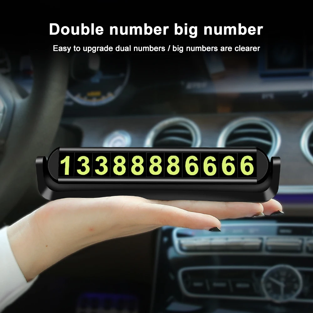 Новинка 2019 светящаяся Магнитная автомобильная карта с номером телефона карточка