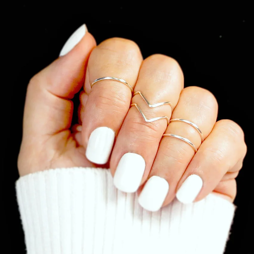 

Five-piece joint ring tail ring V-shaped ring simple women's thin ring
