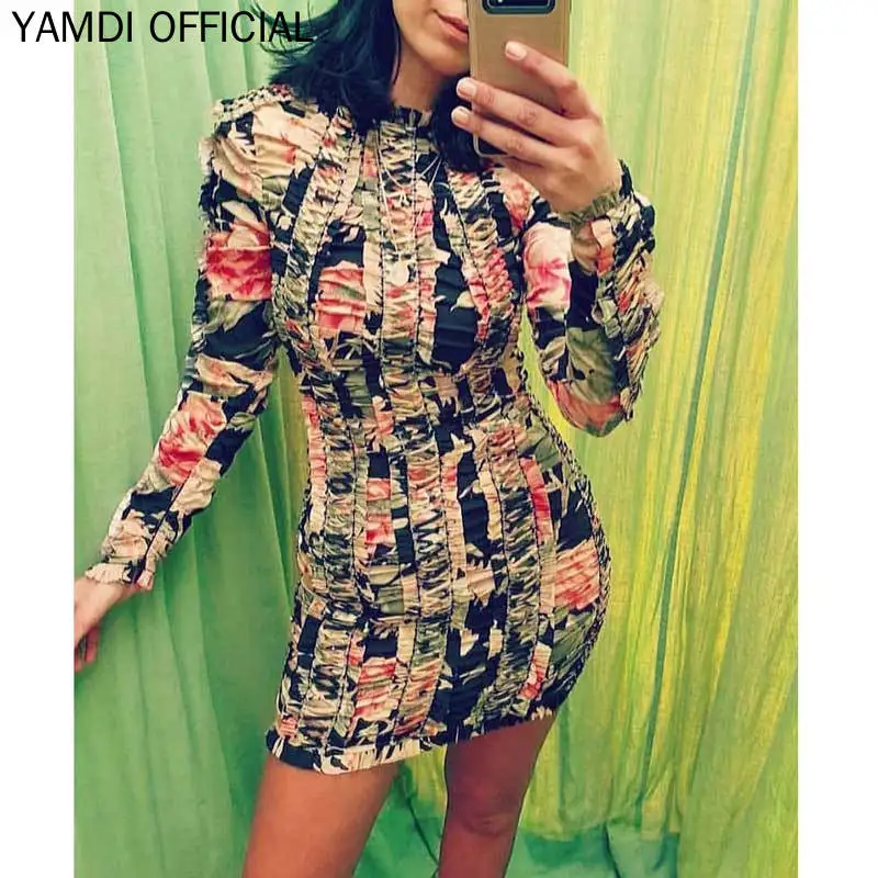Buy Best qAsZr YAMDI A line Dress Female Autumn Winter Designer Dresses Runway 2019 Women High Quality Fashion Elegant Ladies Self Portrait Dre