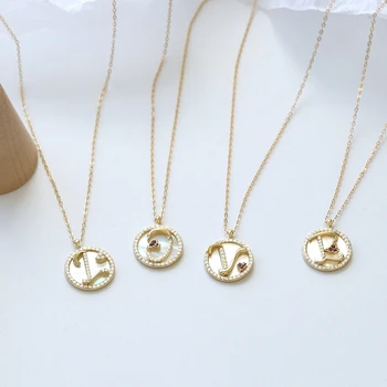 

Customize 925 Silver Shell Coins Necklace Letter Choker Gold Choker Pendant Collier Femme Kolye Collares Jewelry Women Necklace