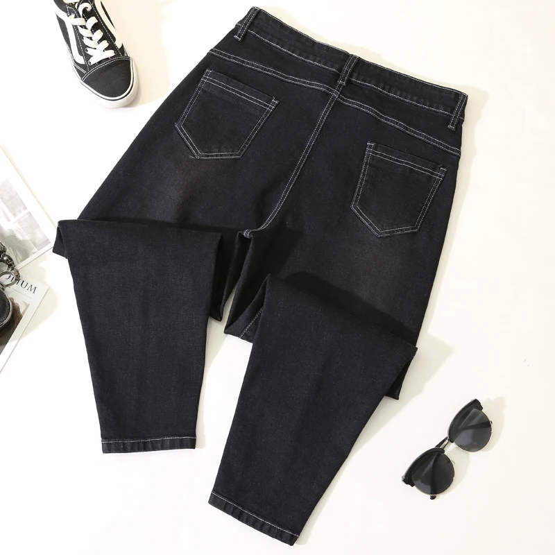 Ladies Autumn Winter plus size jeans women Harem Pants Female Simple casual High Waist trousers Jeans Fashion Legging 2 Color