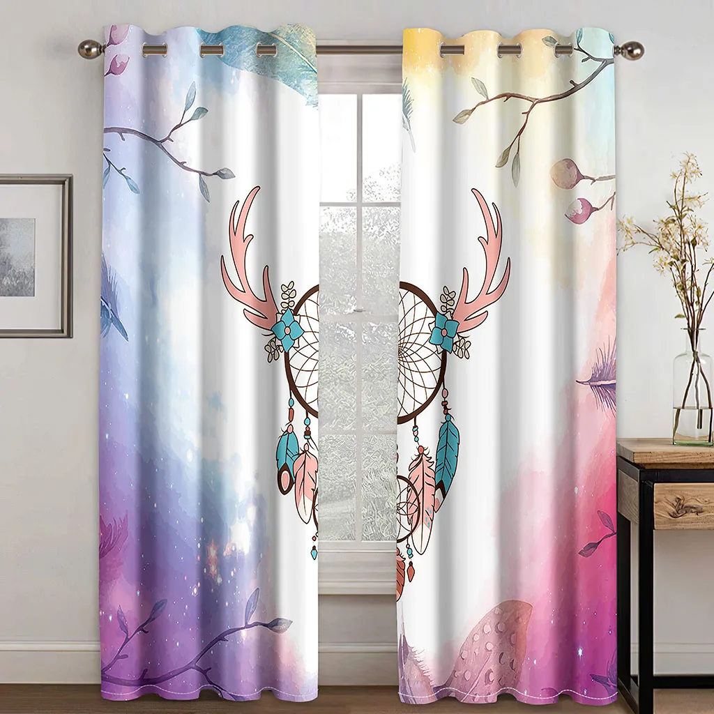 

Bedroom Blackout Curtain Boho Dream Catcher Window Curtains Bohimia Bedroom Living Room Drapes Decor カーテン Cortinas Para La Sala