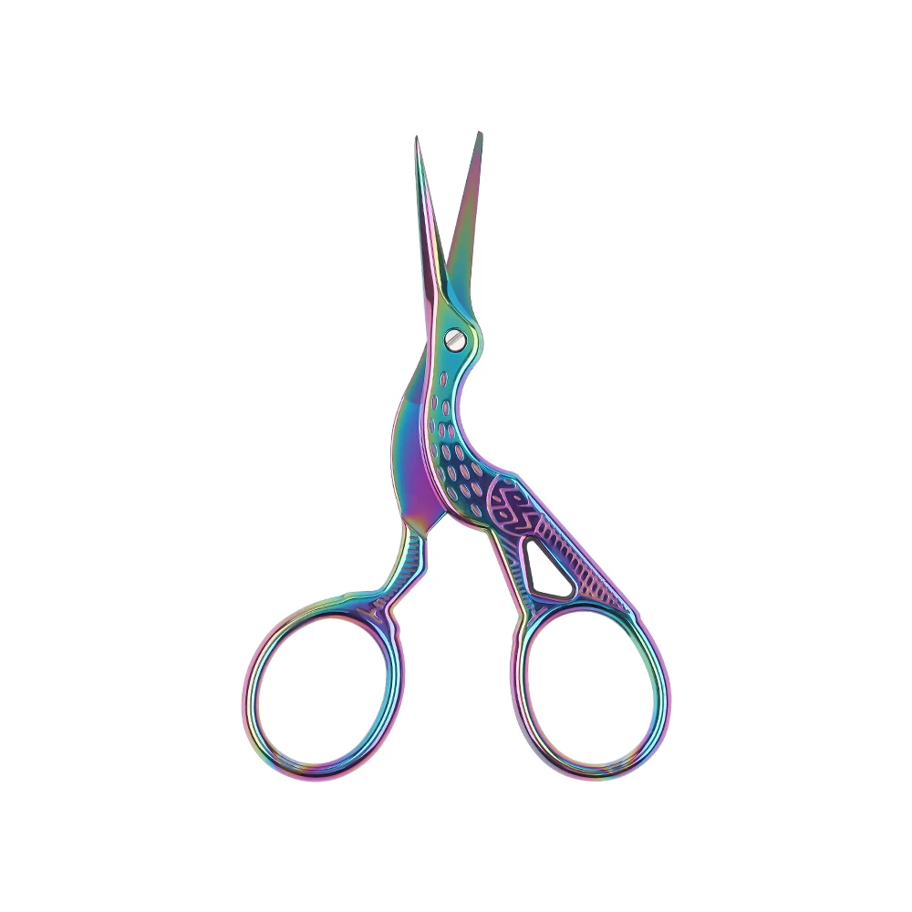 

Crane Bird Colorful Stainless Steel Eyebrow Scissor Hair Trimming Beauty Makeup Nail Dead Skin Remover Scissor Makeup Tool