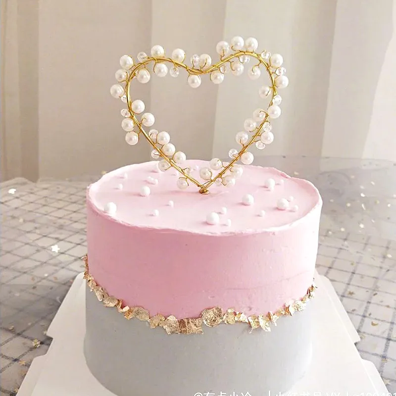 

Cakesmile pearl Heart cake topper cupcake party for baking birthday decoration cake decorating tools baking accessories