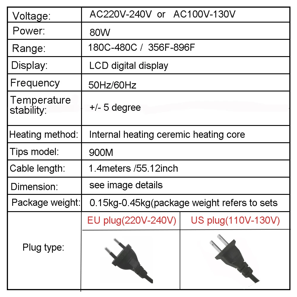 Electric soldering iron temperature adjustable