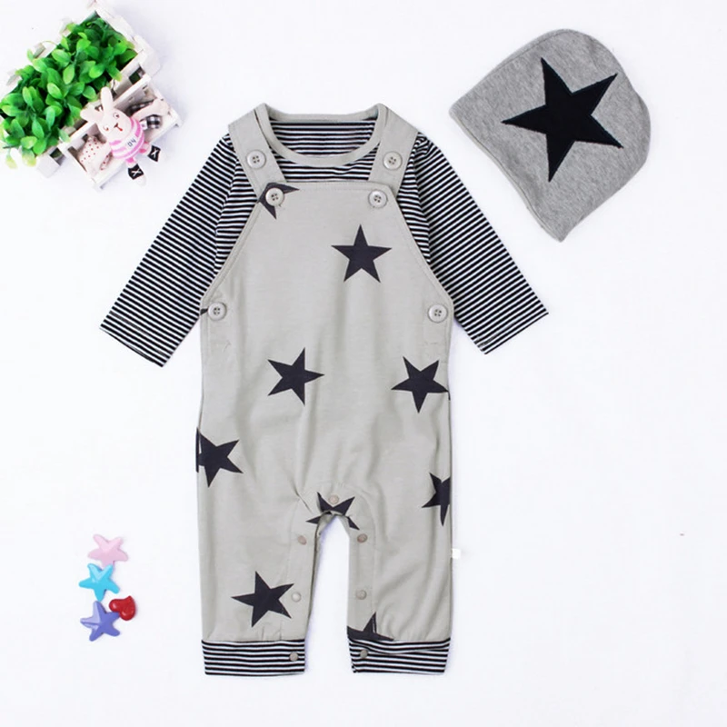 Новые комплекты одежды из 3 предметов для маленьких мальчиков, Roupas, одежда с длинными рукавами и рисунком для маленьких мальчиков 0-3 лет, Осенняя детская одежда, комплект для мальчиков с шапочкой