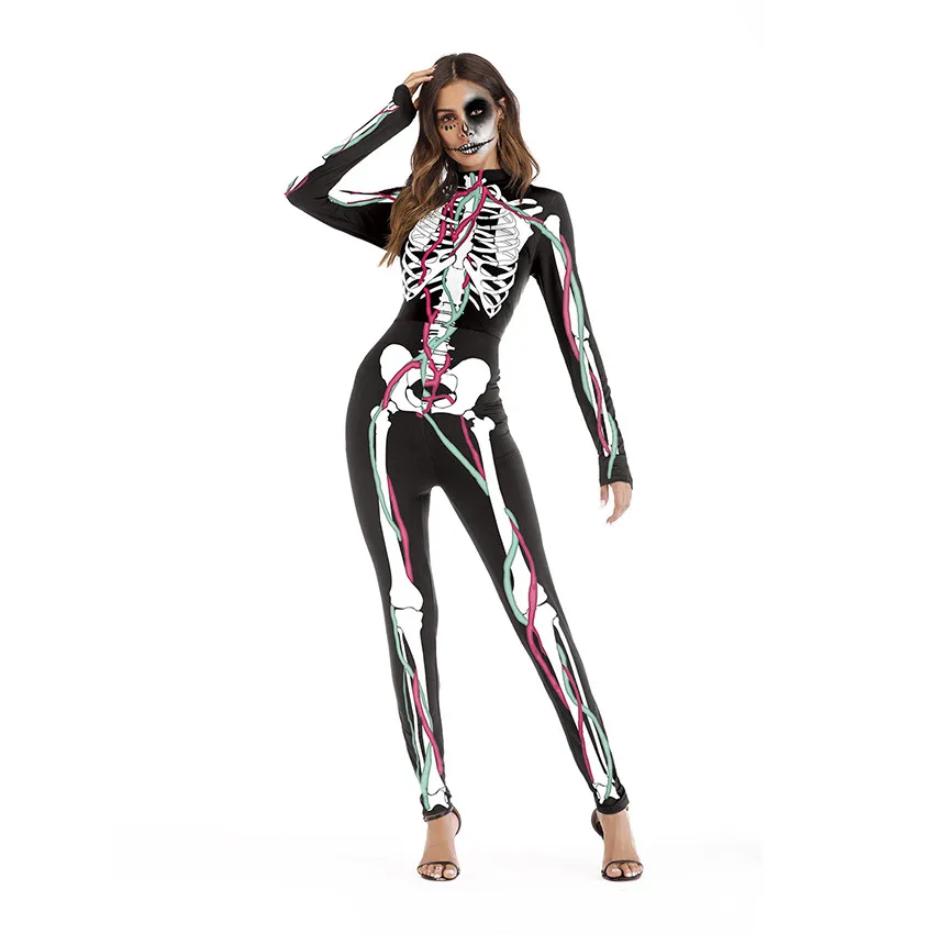 Одежда на Хэллоуин, жуткий череп, кровавый костюм, монстр, страшный костюм «скелет», костюмы на Хэллоуин для женщин, костюмы дьявола