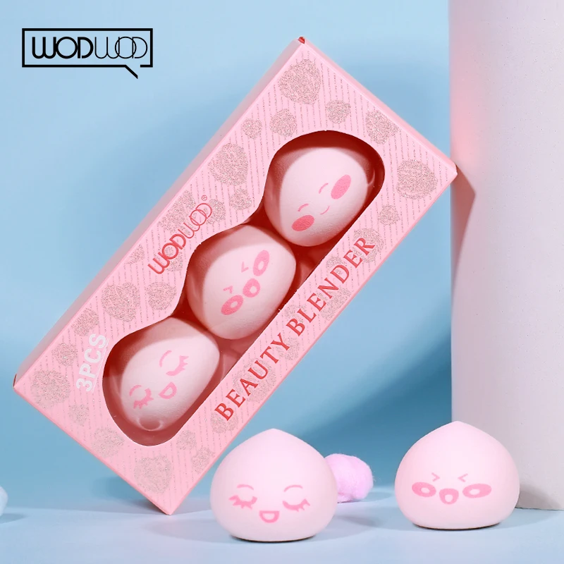 

Smile Peach Pink Beauty Makeup Powder Puff Liquid Foundation Cream Makeup Sponge Facial Smooth Waterdrop Face Soft Tools