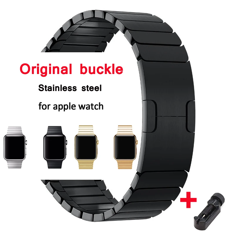 Соединяющий ремешок браслета для apple watch band 42 мм 38 мм apple watch 4 iwatch belt 44 мм 40 мм 3 2 1 металлический ремешок из нержавеющей стали