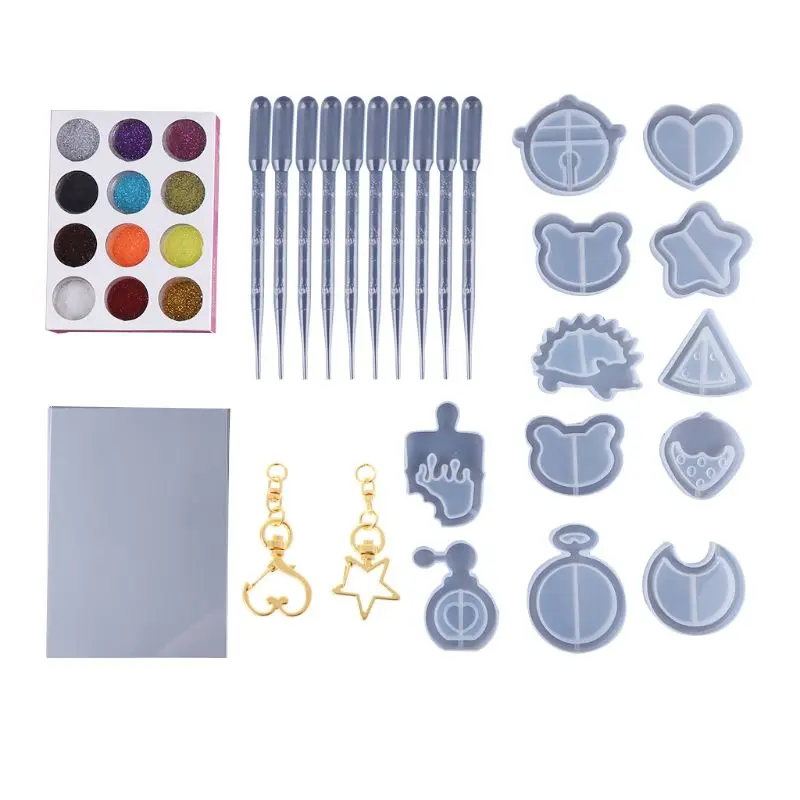 

1 Set Irregular DIY Crystal Epoxy Mould Material Pack Flowing Moulds Necklace Pendant Jewelry Making Mold Tool Creative Silicone