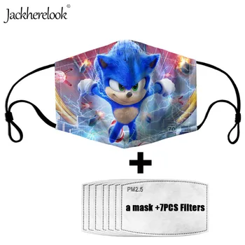 

Jackherelook Sonic The Hedgehog Movie Design Anime Mask for Kids 7PCS Activated Carbon Filter PM2.5 Mouth Masks Anti-Dust Masque