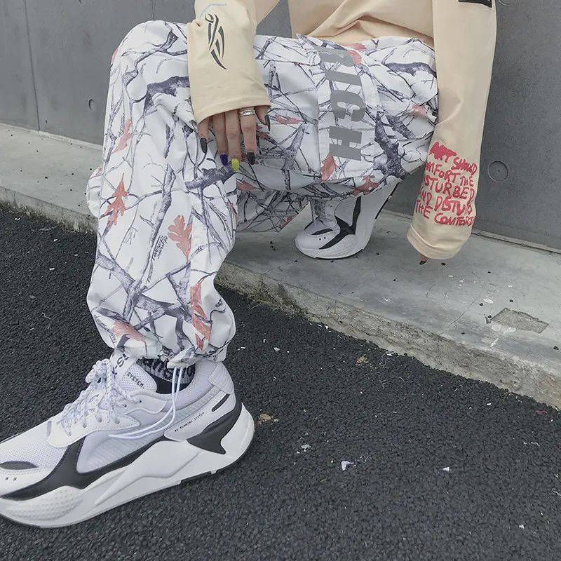Брюки полной длины с принтом граффити, Harajuku, женские, мужские брюки, эластичные штаны с высокой талией, корейские повседневные Прямые брюки