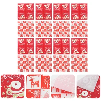 

1 Set 40 Pcs Christmas Printed Napkins Elk Pattern Napkins (Assorted Color)