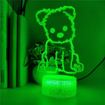 

Clock Base Animal 7 Color Changing Led Light Chihuahua Nightlight Designs Kids Lamp Romantic Night Lighting for Children Gifts