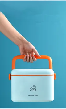 

1PC Plastic First Aid Kit Large Medical Box Storage Bins Medicine Container Home Storage organizer for Medical OK 1134