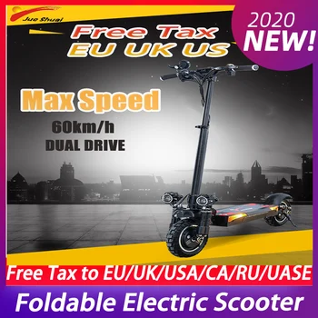 Online Erwachsene Elektro-scooter 48V E-roller Mit 20-26 Ah Batterie Wasserdichte Tretroller 60 Km/h Zwei Motor Langes Brett Skateboard