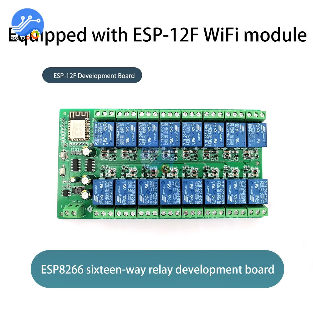 ESP8266 Wi-Fi 16-канальный релейный модуль ESP-12F плата разработки источник питания 5 В/12
