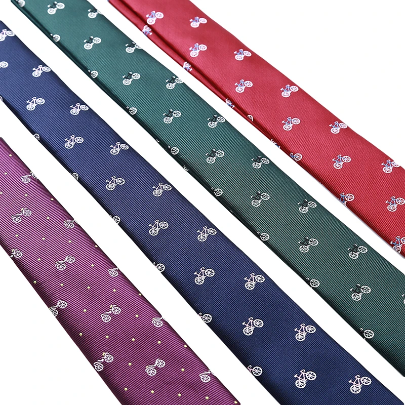 Brand New Tie For Men Polyester Jacquard Animal Necktie for Wedding Business Suits 6cm Skinny Dot Neck Ties Slim Gravatas