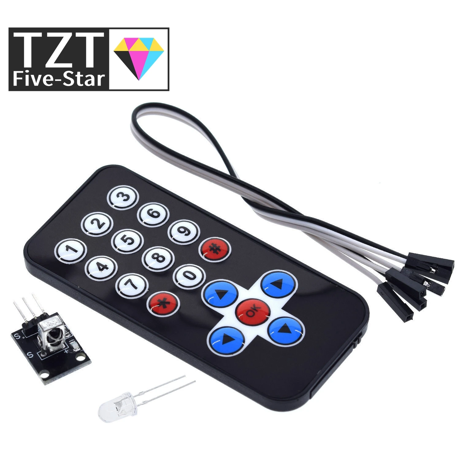 TZT 1LOT Infrarot IR Drahtlose Fernbedienung Modul Kits DIY Kit HX1838 Für Arduino Raspberry Pi