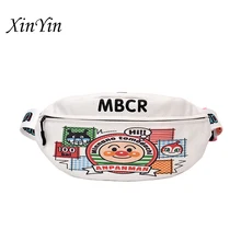 Новая мультяшная модная женская спортивная сумка, сумка на пояс для бега, карман для бега, уличная Милая холщовая сумка-мессенджер, нагрудные сумки для женщин