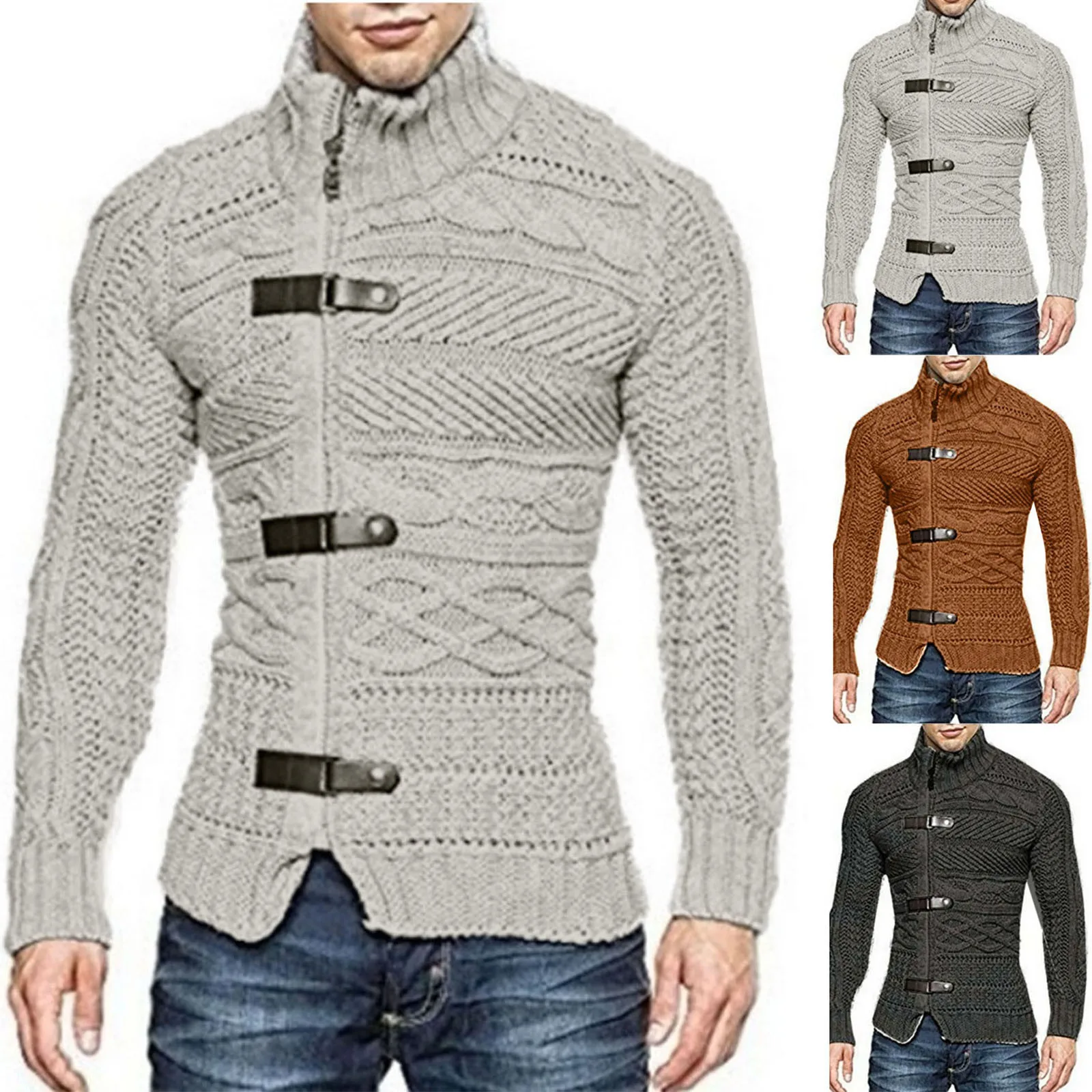 Man Sweaters Streetwear Clothes Men's Autumn Winter Turtleneck Long Sleeve Pullover Solid Sweater Blouse Soft Warm Basic 1