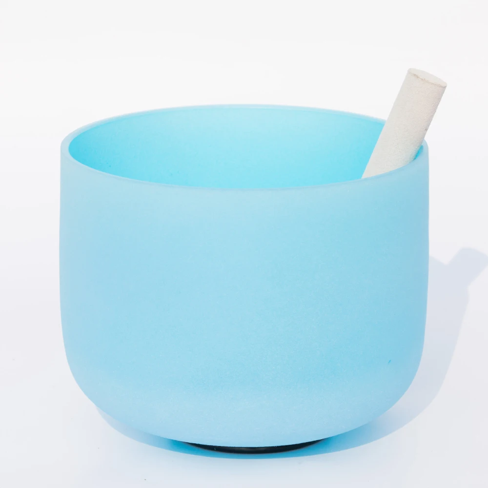12 дюймов идеальный звук G ГОРЛОВАЯ ЧАКРА голубой цвет внутри Кварцевый Поющая чаша для медитации