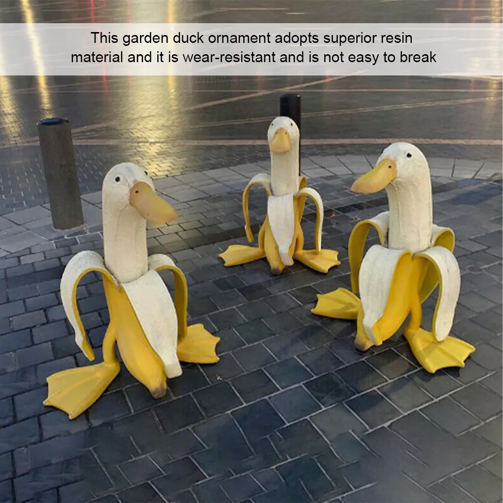 Funny Art Banana Duck Statue Outdoor Yard Banana Duck Ornament