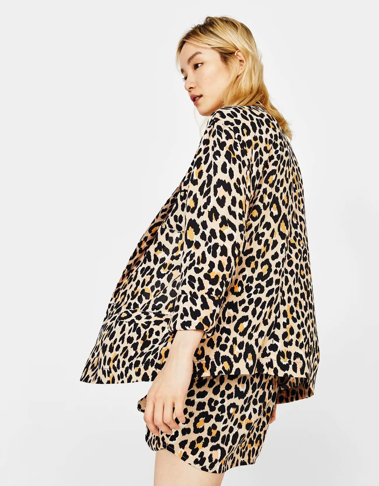 

2018 Autumn New Style Western Style Women's Elegant Loose-Fit Versatile Leopord Pattern Printed One-Button Casual Suit Jacket