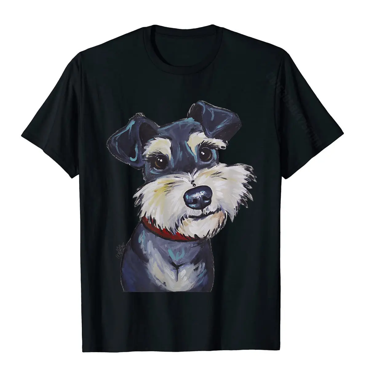 On Sale Schnauzer T-Shirt__557 cosie Top T-shirts Crewneck Cotton Fabric Men Tops Tees Short Sleeve VALENTINE DAY cosie T-shirts Schnauzer T-Shirt__557 black